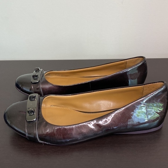 COACH Womens Oswald Slip-On Ballet Flats Brown Patent Leather - Picture 9 of 12